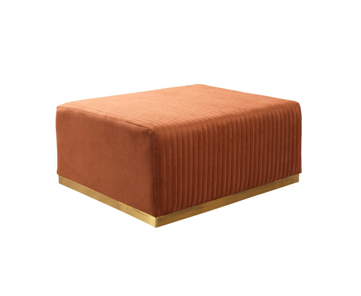 Elizabeth Orange Velvet 4-Piece Sectional sofa main view