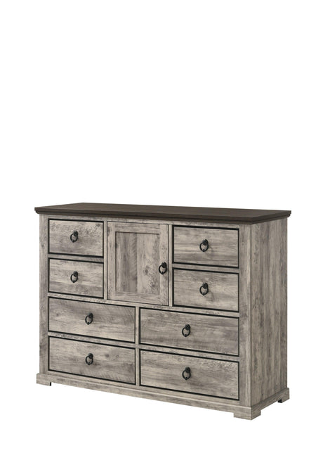 Ella Mae Gray 9-Drawer Dresser side angle