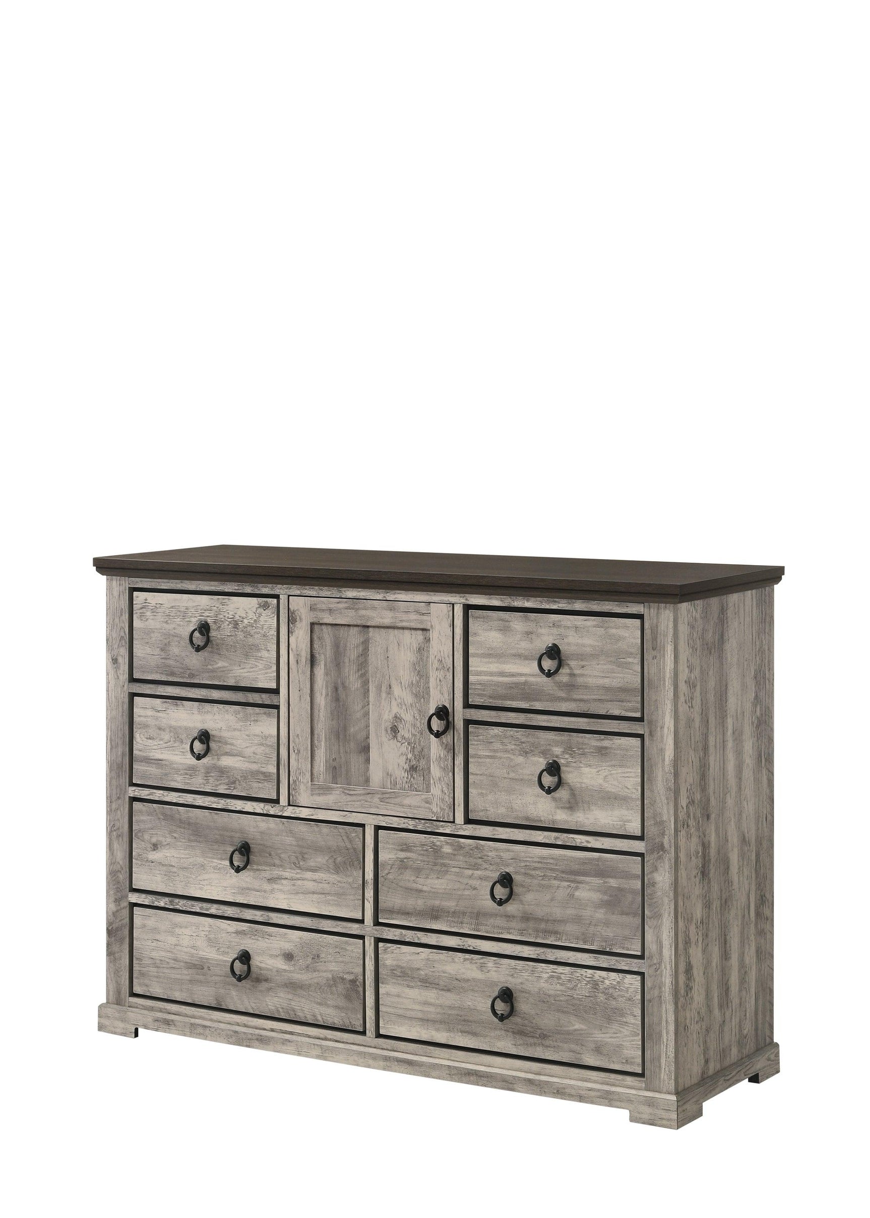 side view of Ella Mae Gray Poster Panel Bedroom Set bed