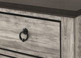 bedroom view of Ella Mae Gray Poster Panel Bedroom Set bed