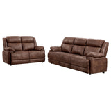 Ellington 2-piece Upholstered Padded Arm Sofa Set Dark Brown 508281-S2 - Ella Furniture