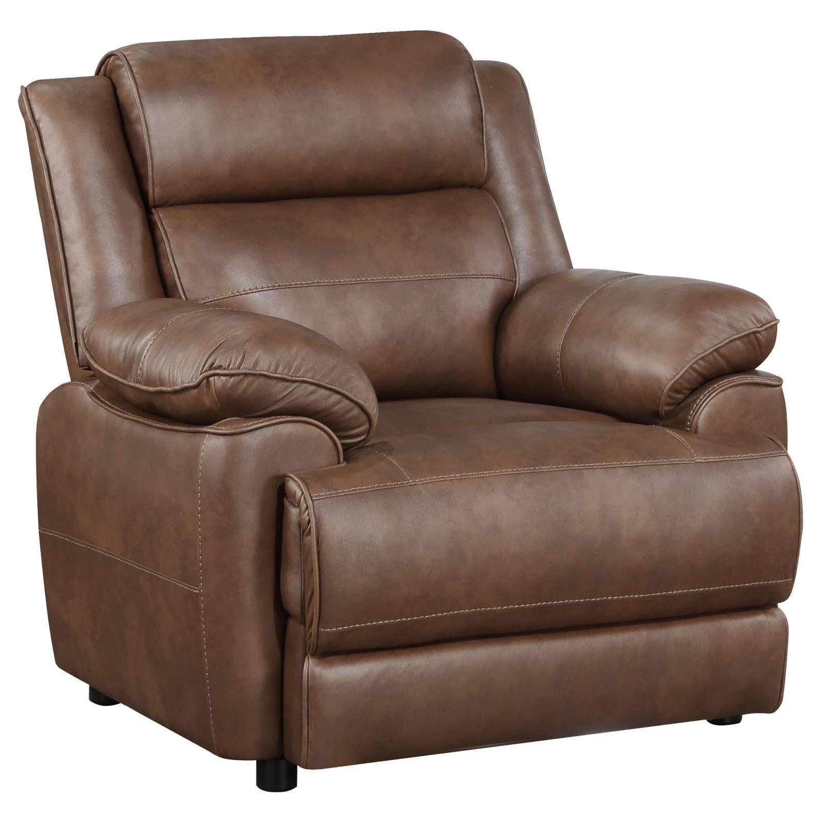 Ellington Upholstered Padded Arm Accent Chair Dark Brown 508283 - Ella Furniture