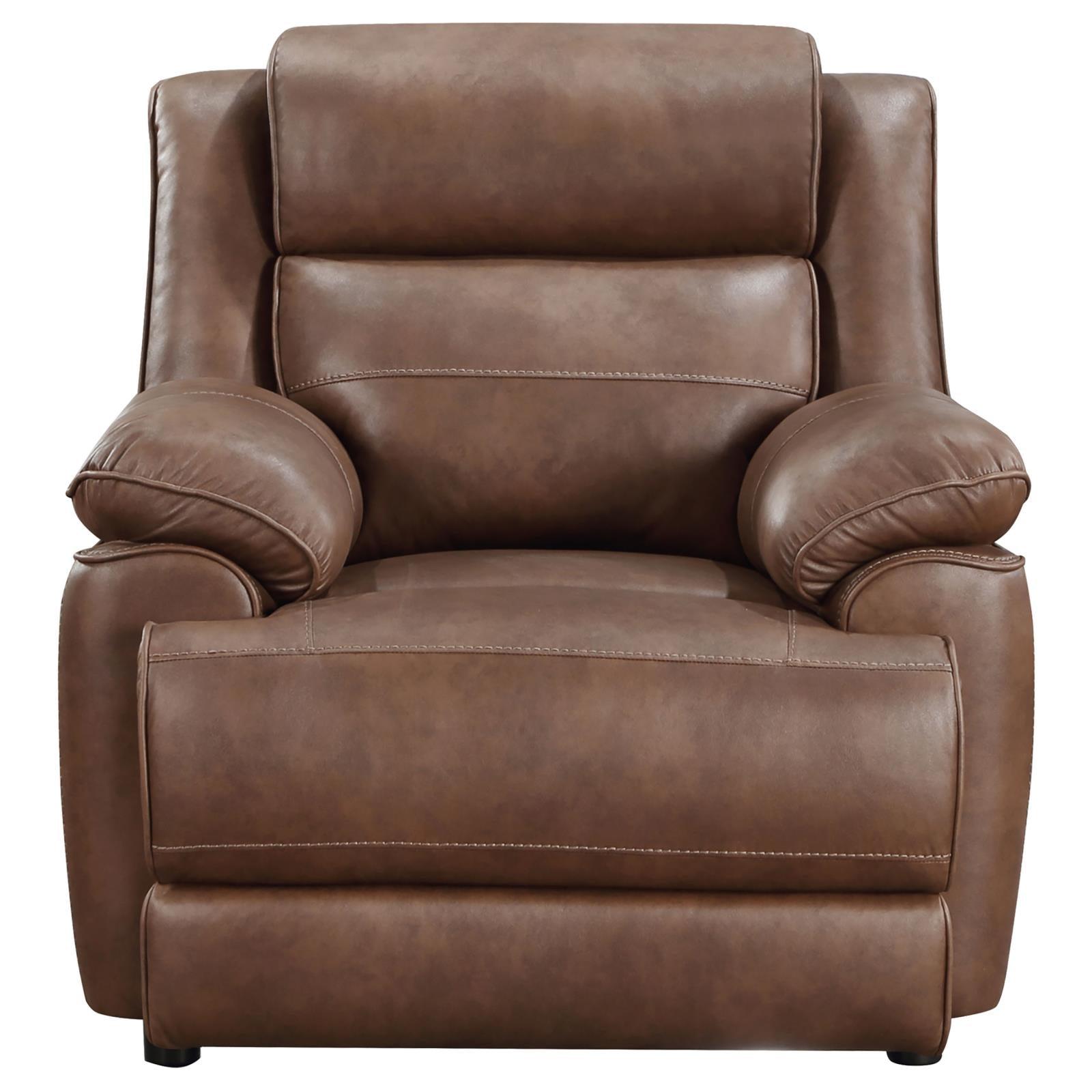 Ellington Upholstered Padded Arm Accent Chair Dark Brown 508283 - Ella Furniture