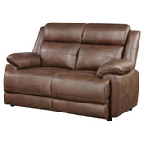 Ellington Upholstered Padded Arm Loveseat Dark Brown 508282 [ETA: 4/11/2024] - Ella Furniture