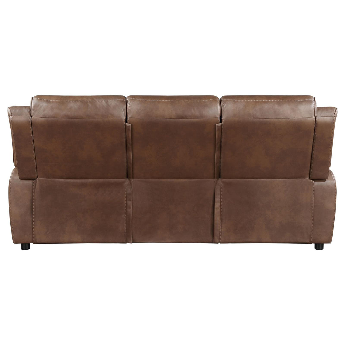 Detailed view of sofa arm padding and upholstery