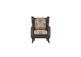 Elmbrook Upholstered Wingback Accent Chair side profile in brown