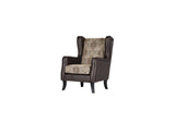 Elmbrook Wingback Accent Chair closeup of seat and arm upholstery