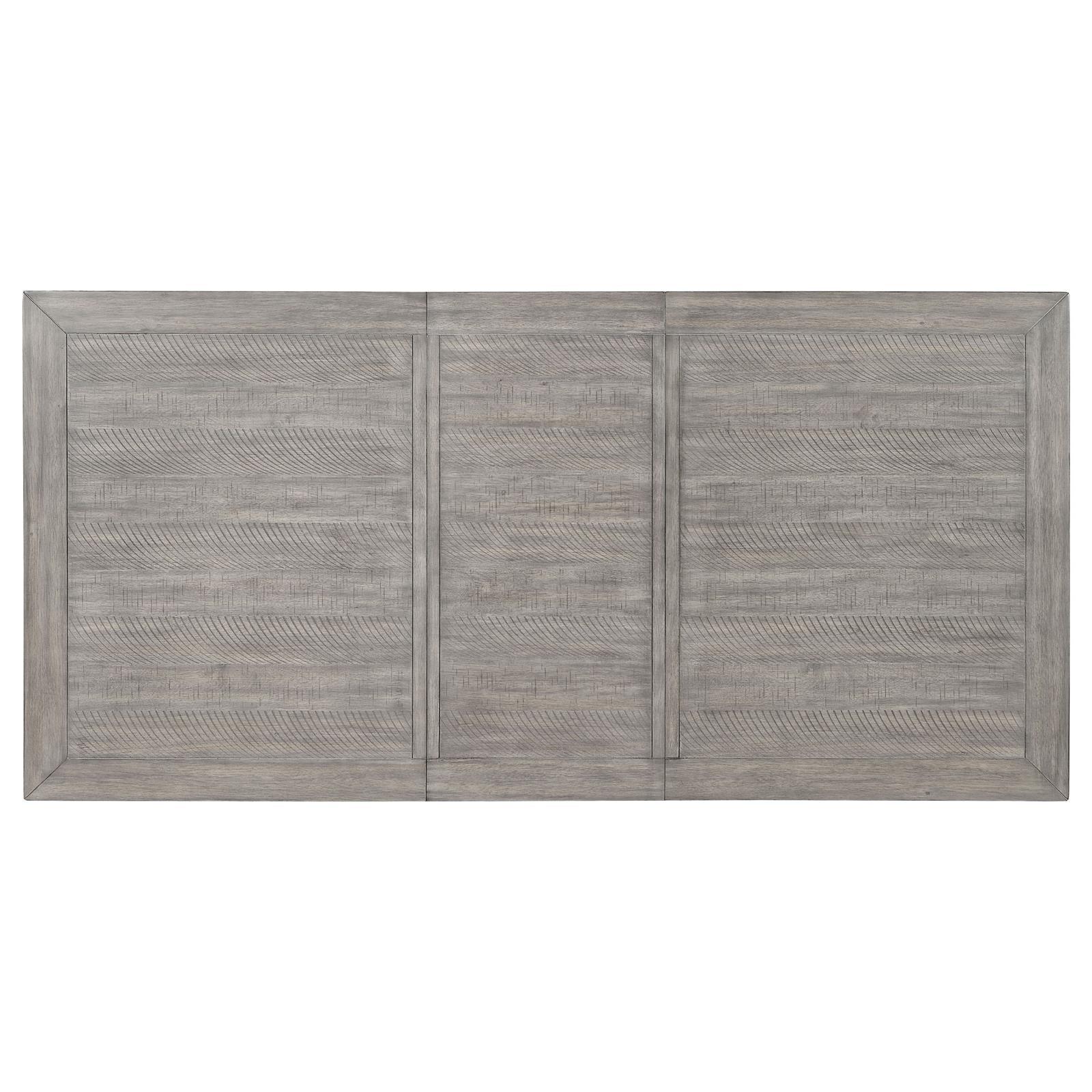View of true square edge profile on table top