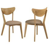 Elowen dining side chair light walnut and brown angled front view