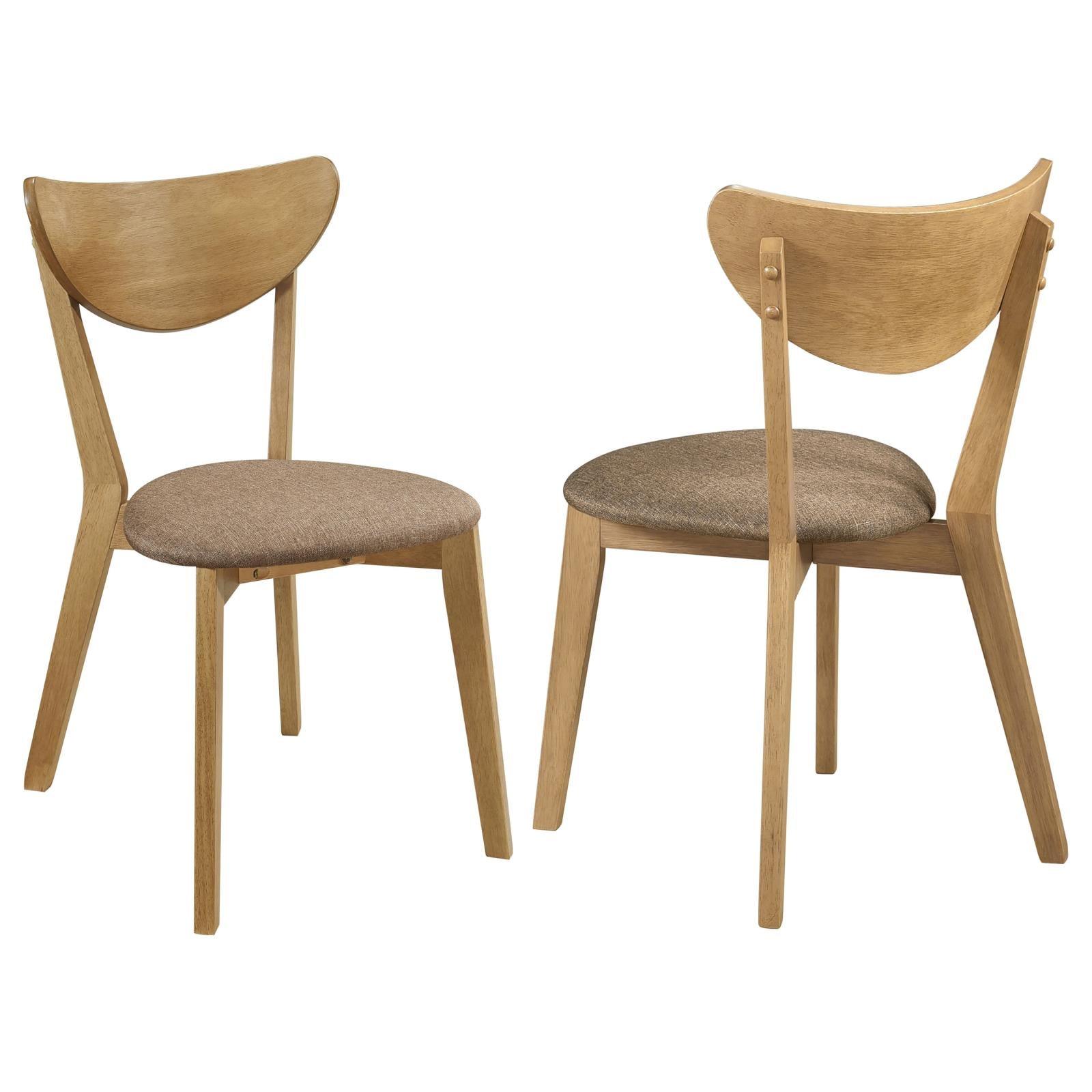 Elowen dining side chair light walnut and brown angled front view