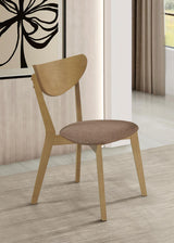 Elowen dining side chair light walnut and brown side profile view