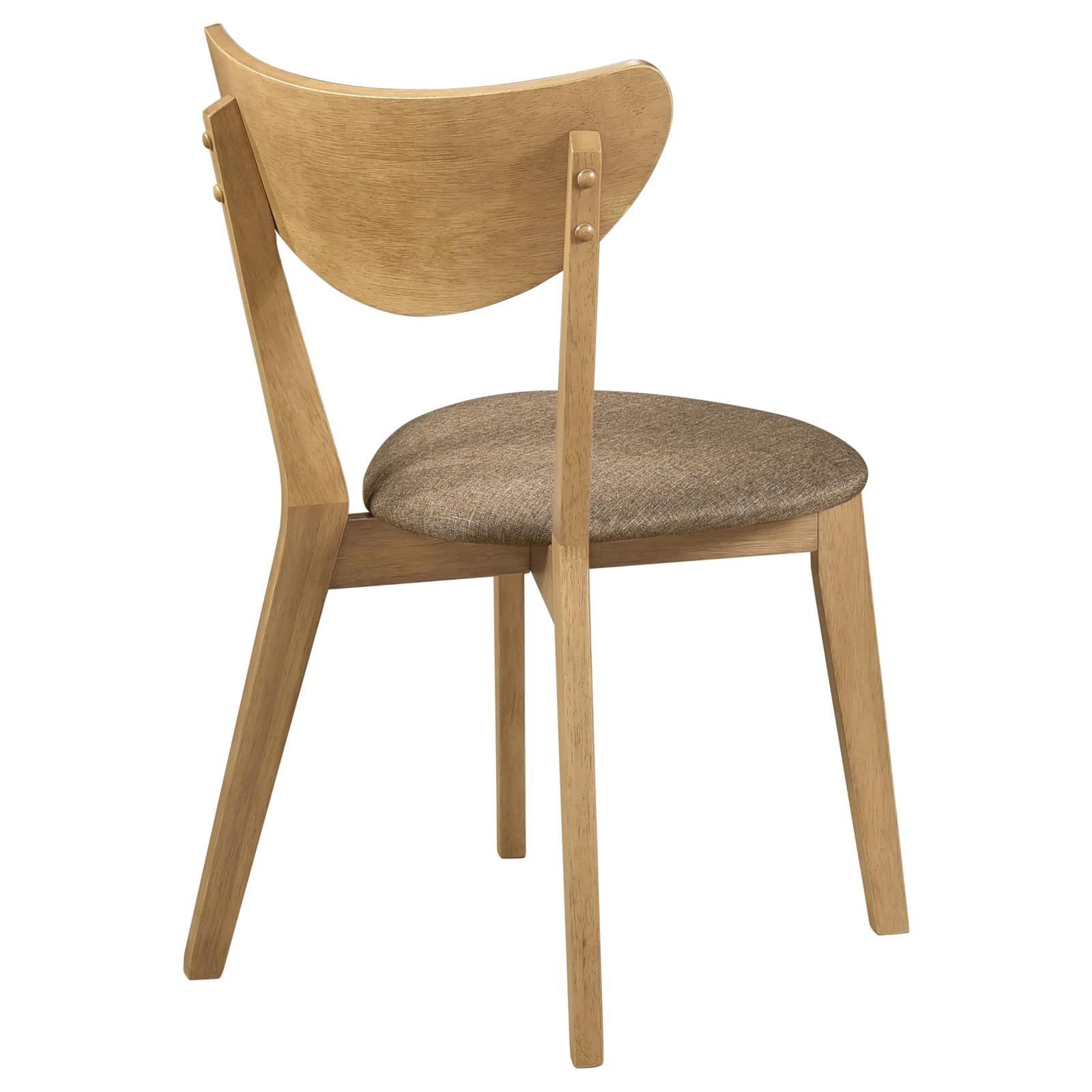 Elowen side chair seat cushion top view in brown fabric
