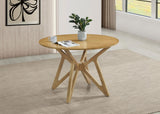Elowen dining table geometric open leg base detail