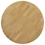 Side angle of Elowen round dining table showing thickness and edge