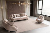Elysium Sofa, Loveseat, and Chair Set with Sculptural Curved Silhouettes view 3