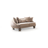 Elysium Sofa, Loveseat, and Chair Set with Sculptural Curved Silhouettes view 5