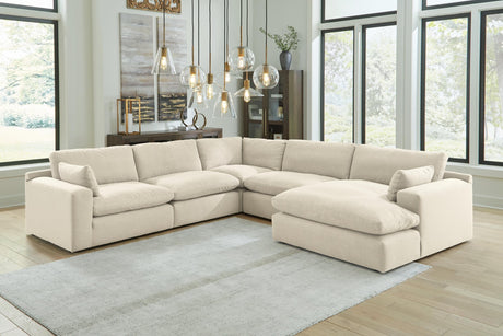 Elyza Linen 5-Piece Sectional with Ottoman - image 1