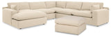 Elyza Linen 5-Piece Sectional with Ottoman - image 2