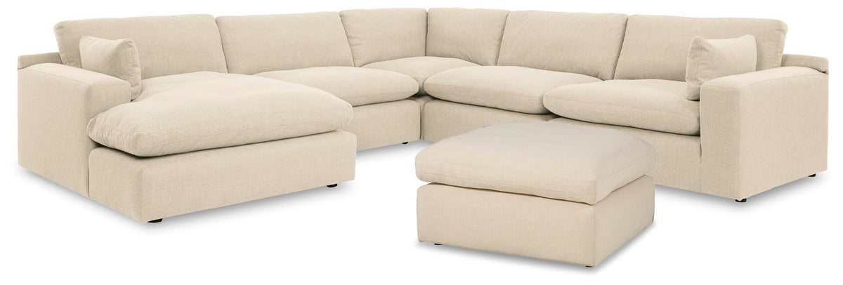Elyza Linen 5-Piece Sectional with Ottoman - image 2