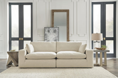 Elyza Linen 2-Piece Sectional with Ottoman - image 1