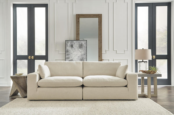 Elyza Linen 2-Piece Sectional with Ottoman - image 1