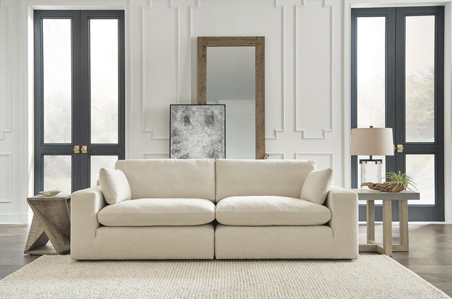 Elyza Linen 2-Piece Sectional with Ottoman - image 1