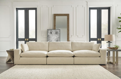 Elyza Linen 3-Piece Sectional with Ottoman - image 1
