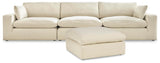 Elyza Linen 3-Piece Sectional with Ottoman - image 2