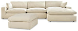 Elyza Linen 3-Piece Sectional with Ottoman - image 2