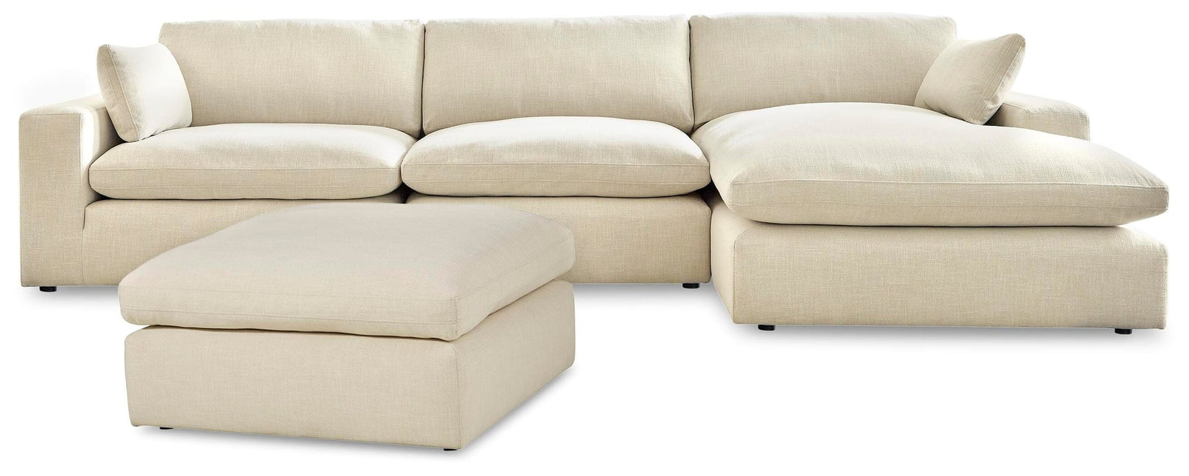 Elyza Linen 3-Piece Sectional with Ottoman - image 2