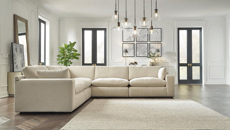 Elyza Linen 5-Piece Sectional with Ottoman - image 1