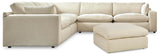 Elyza Linen 5-Piece Sectional with Ottoman - image 2