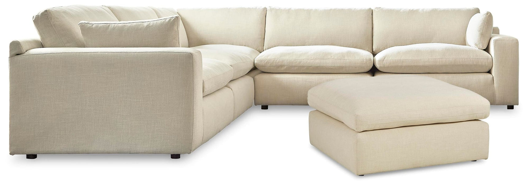 Elyza Linen 5-Piece Sectional with Ottoman - image 2