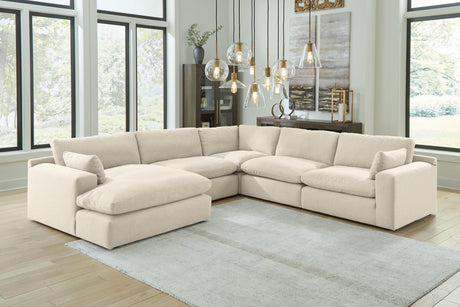 Elyza Linen 5-Piece Sectional with Ottoman - image 1