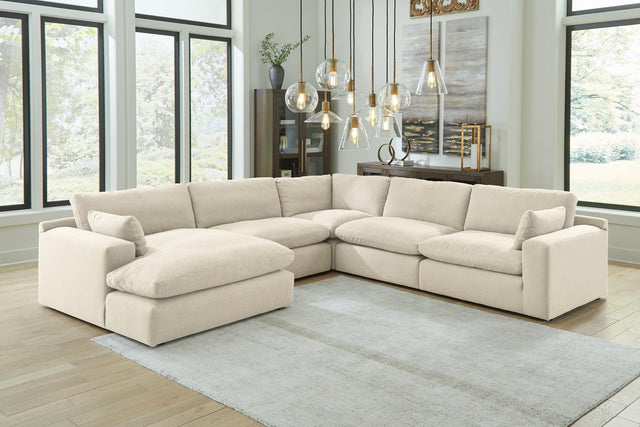 Elyza Linen 5-Piece Sectional with Ottoman - image 1