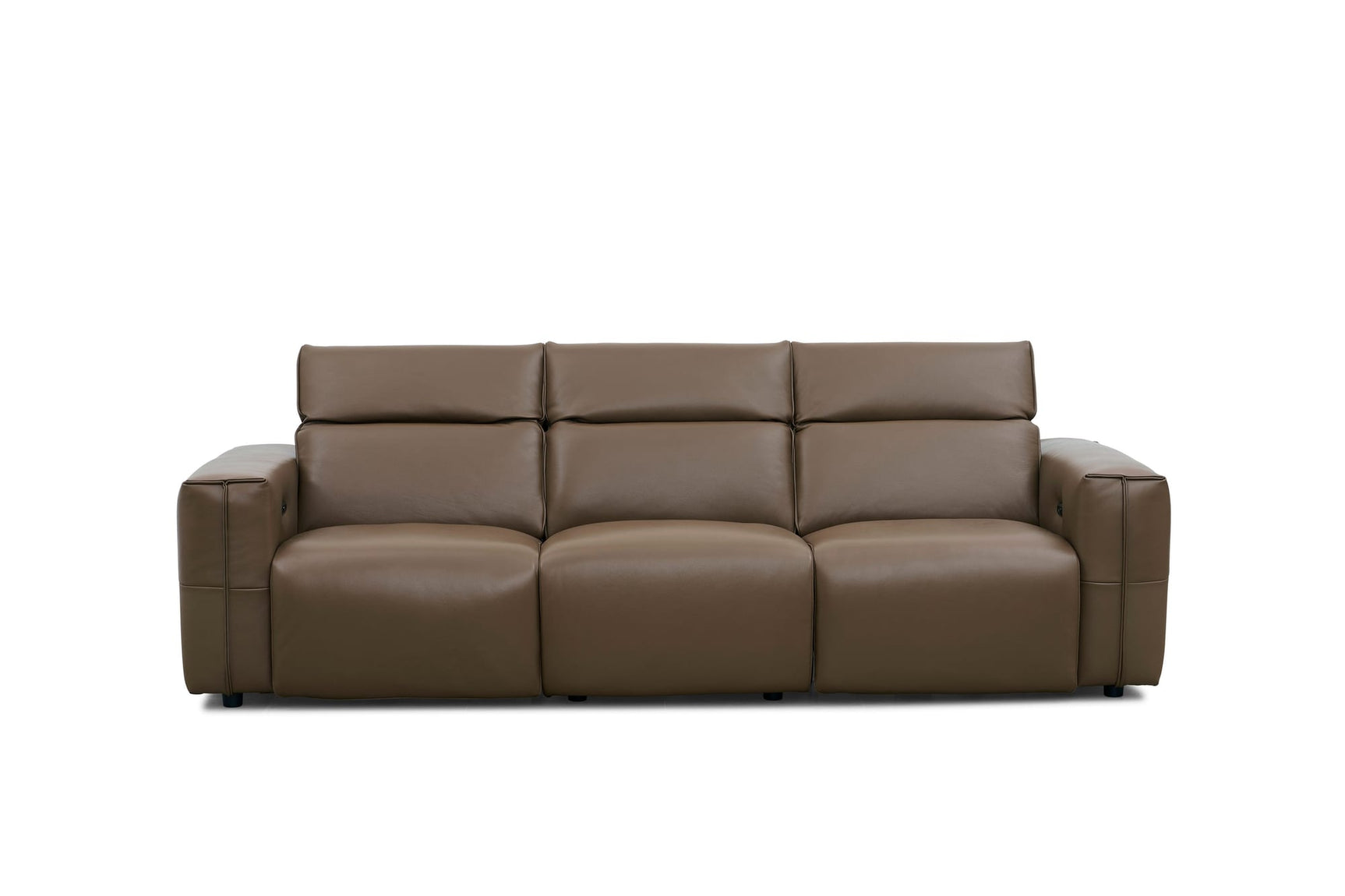 Ember Brown Italian Leather Match 2-Piece Power Reclining Sofa and Loveseat Set view 3