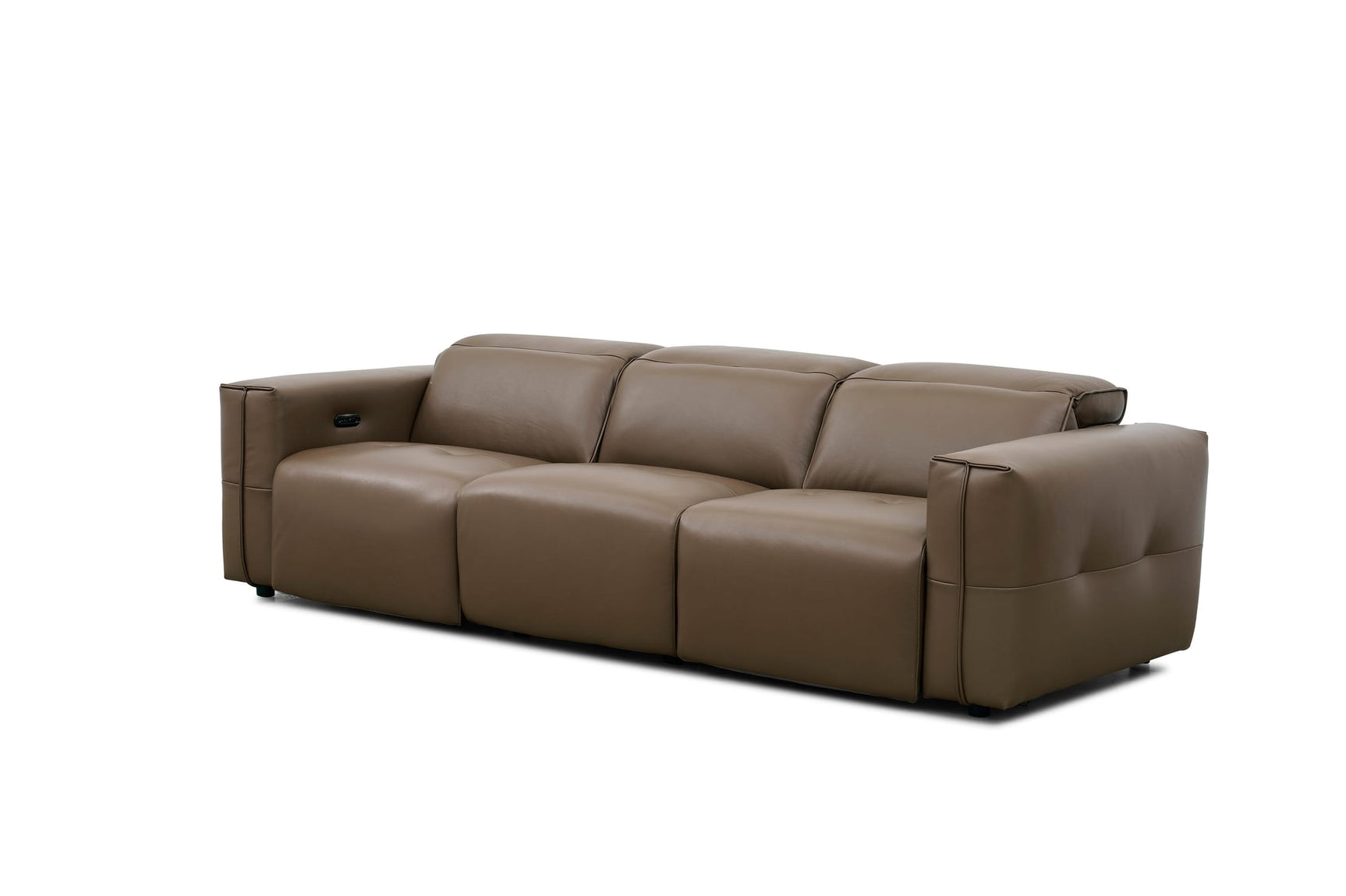 Ember Brown Italian Leather Match 2-Piece Power Reclining Sofa and Loveseat Set view 6