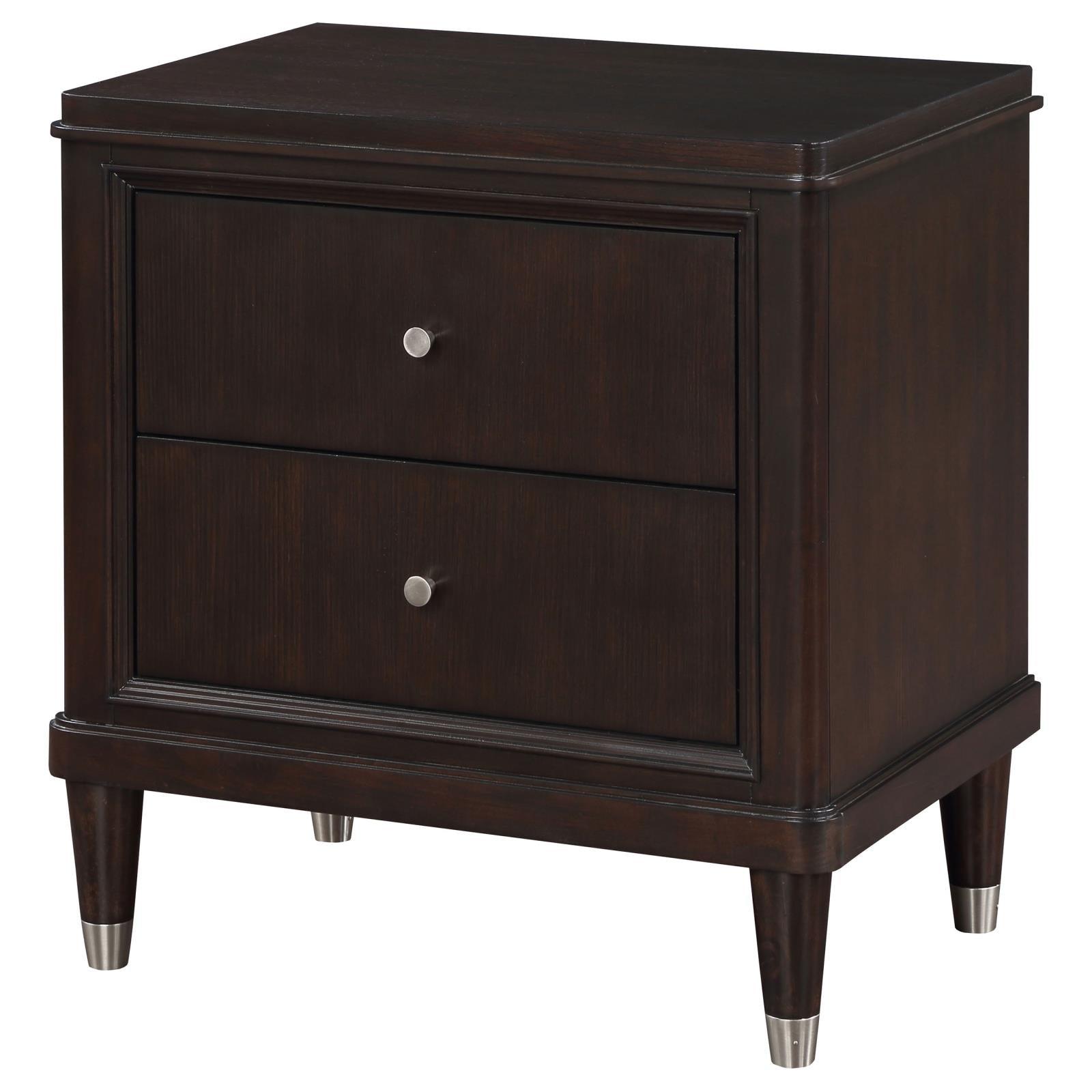 Open top drawer of Emberlyn nightstand with felt lining