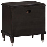 Open bottom drawer of Emberlyn nightstand with tinted interior