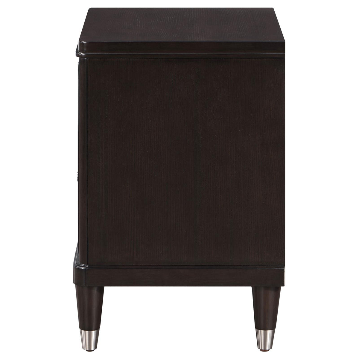 Drawer hardware and metal extension glide detail