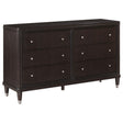 Emberlyn 6-Drawer Bedroom Dresser in brown, angled front view