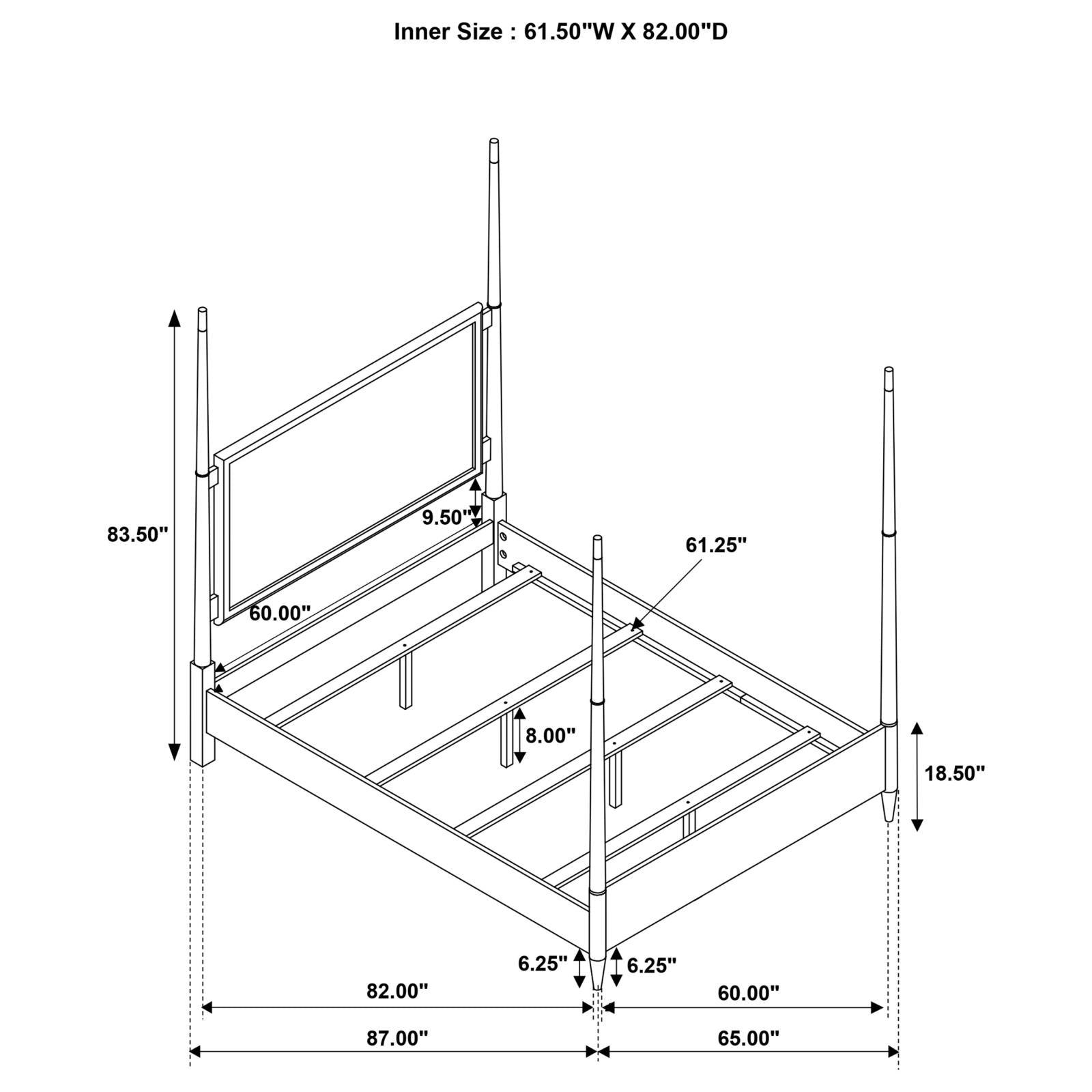 Iron accent detail on tall tapering post