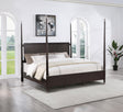 Emberlyn Queen Four-Poster Bed front view showing rectangular headboard
