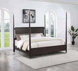 Emberlyn Queen Four-Poster Bed front view showing rectangular headboard