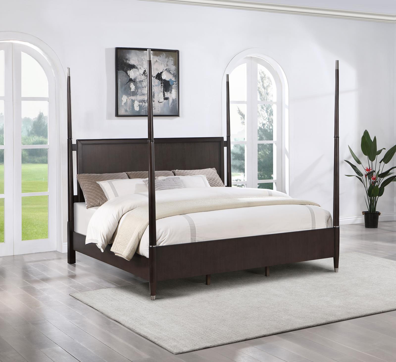 Emberlyn Queen Poster Bed Brown 223061Q - Ella Furniture