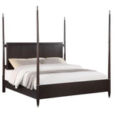 Emberlyn Queen Bed showcasing deep brown wood grain finish