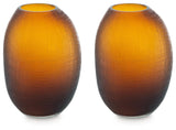 Embersen amber glass vase set of 2 side view