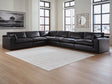Emilia Black Leather 6-Piece Sectional - image 1