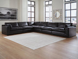 Emilia Black Leather 6-Piece Sectional - image 1