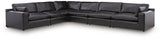 Emilia Black Leather 6-Piece Sectional - image 2